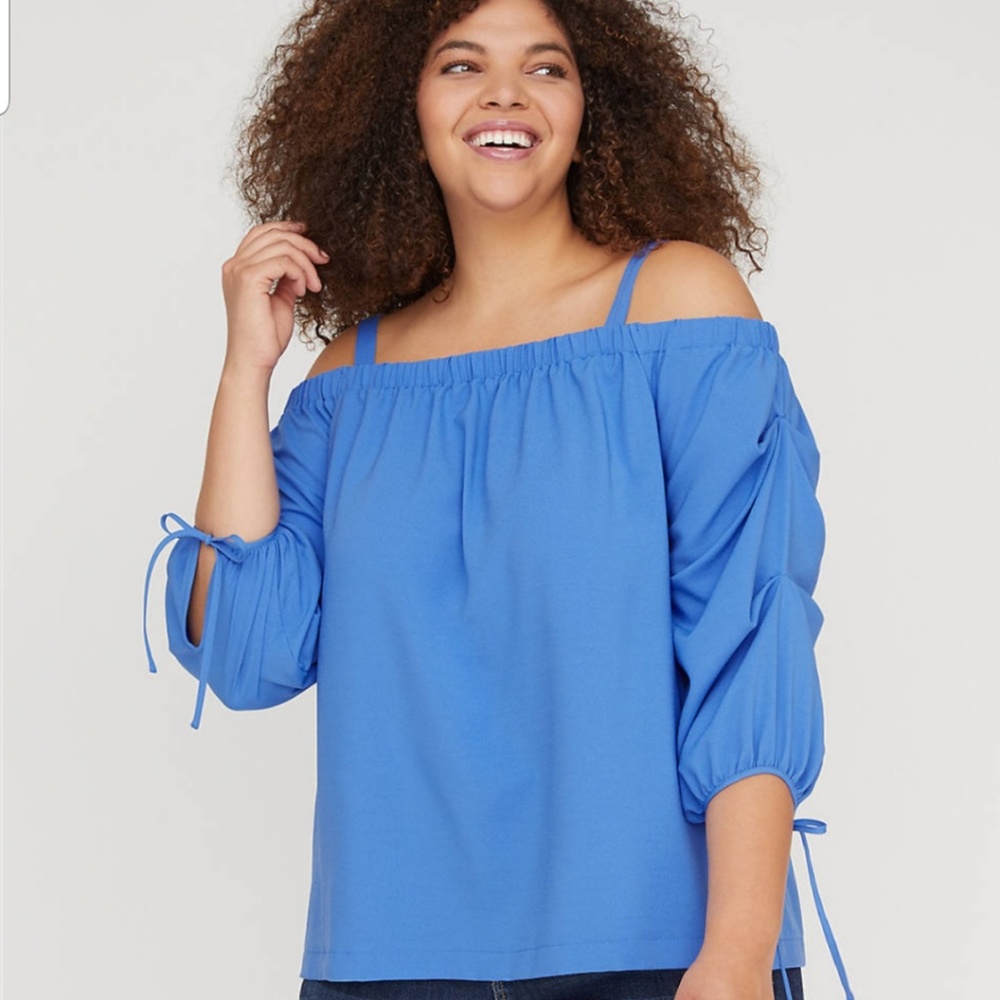 NWT-Lane Bryant OTS Ruched Sleeves